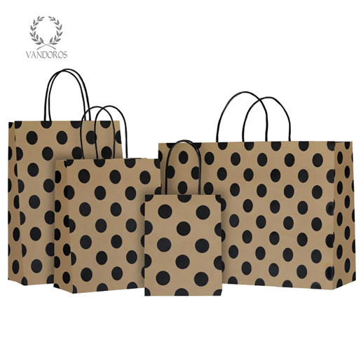 Twisted Handle Paper Gift Bag (S) - Pearls Kraft/Black