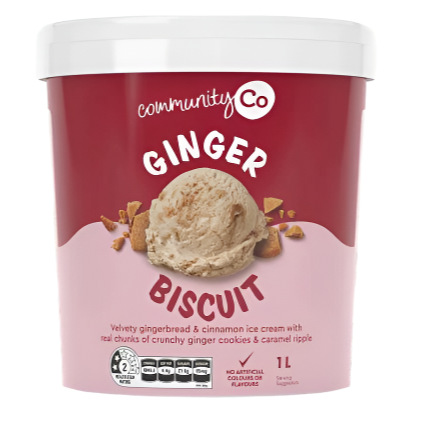Community Co Ginger Biscuit Ice cream 1L
