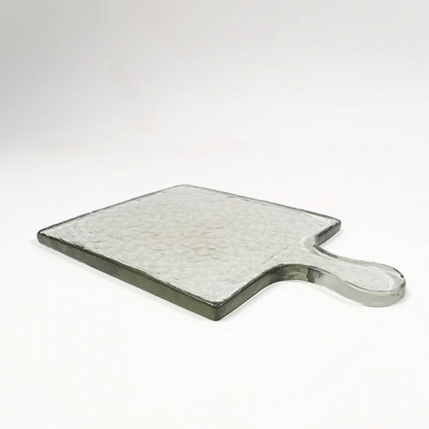 Hammered Glass Square Serving Board - Clear