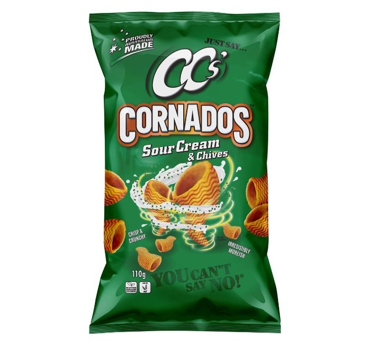 CC's Cornados Corn Chips Sour Cream & Chives 110g