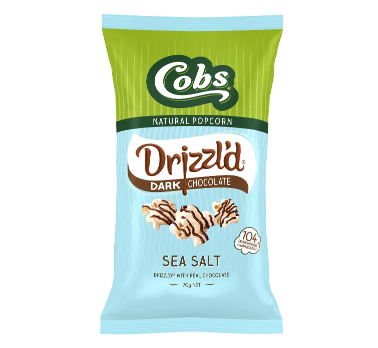 Cobbs Drizzl'd Dark Chocolate Sea Salt Popcorn 70g