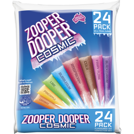 Zooper Dooper Ice Blocks Cosmic 70ml x 24pk