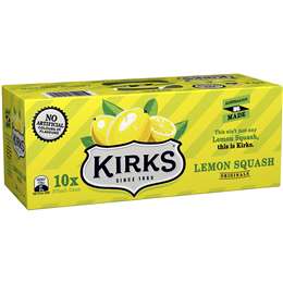 Kirks Lemon Squash Cans 375ml x 10