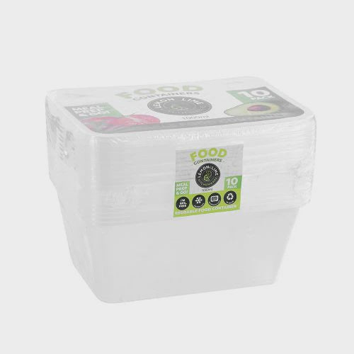 Lemon & Lime Rectangle Food Containers 1000ml 10pk